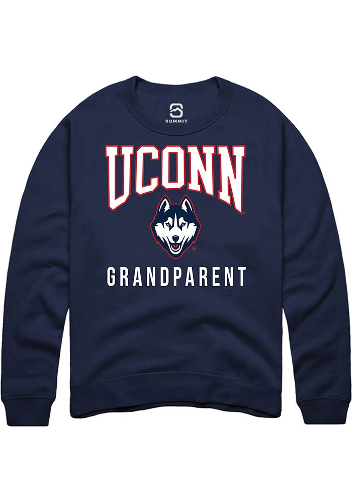 UConn Huskies Unisex Grandparent Navy Crew Sweatshirt