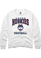 UConn Huskies Unisex Football White Crew Sweatshirt