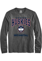 UConn Huskies Unisex Mens Basketball Charcoal Long Sleeve T-Shirt