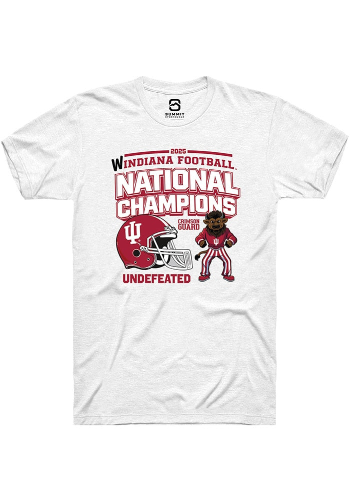Indiana Hoosiers Unisex White Headlines 2025 National Champions Short Sleeve T-Shirt