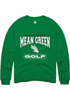 North Texas Mean Green Mens Kelly Green Golf Long Sleeve Crew Sweatshirt