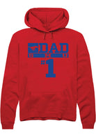 SMU Mustangs Mens Red No 1 Dad Long Sleeve Hoodie