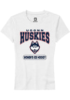 UConn Huskies Womens Womens Ice Hockey White Short Sleeve T-Shirt