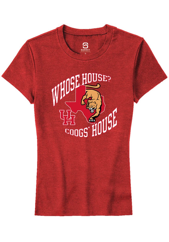 Houston Cougars Womens Red Coog's House Short Sleeve T-Shirt