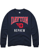 Dayton Flyers Mens Navy Blue Nephew Long Sleeve Crew Sweatshirt