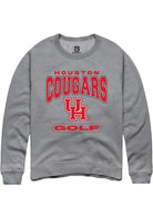 Houston Cougars Mens Graphite Golf Long Sleeve Crew Sweatshirt