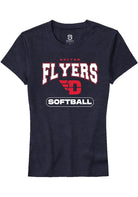 Dayton Flyers Womens Navy Blue Softball Short Sleeve T-Shirt