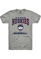 UConn Huskies Unisex Baseball Heather Grey Short Sleeve T-Shirt
