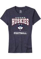 UConn Huskies Womens Football Heather Navy Short Sleeve T-Shirt