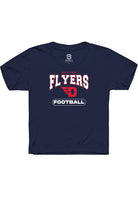 Dayton Flyers Youth Navy Blue Football Short Sleeve T-Shirt