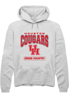 Houston Cougars Mens White Cross Country Long Sleeve Hoodie