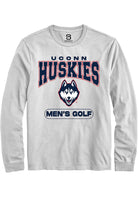 UConn Huskies Unisex Mens Golf White Long Sleeve T-Shirt