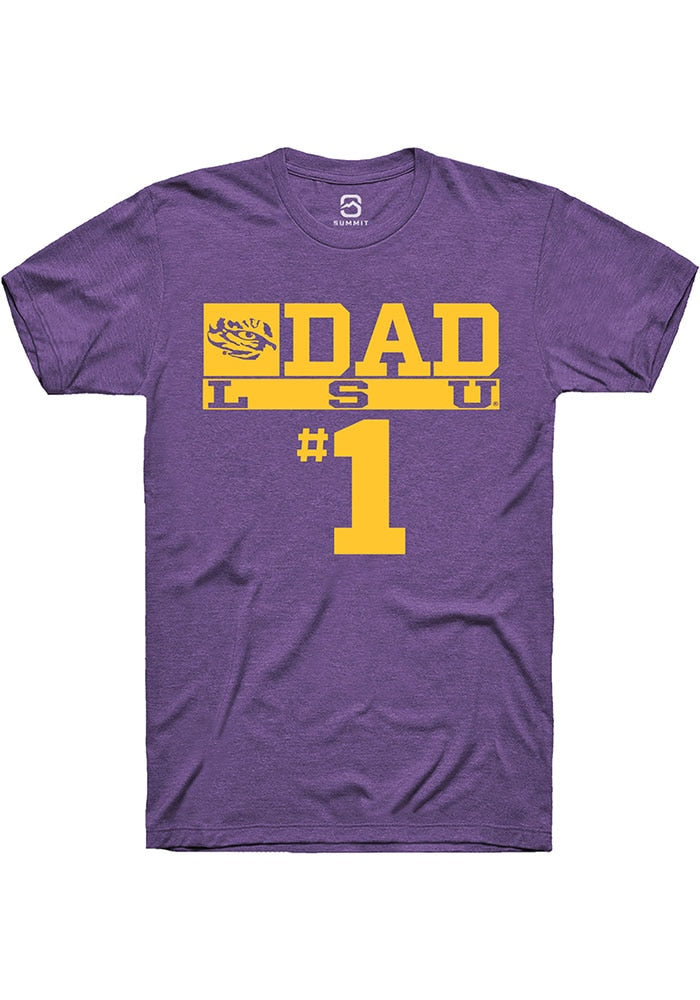 LSU Tigers Purple No 1 Dad Short Sleeve T-Shirt