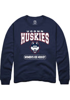 UConn Huskies Unisex Womens Ice Hockey Navy Crew Sweatshirt