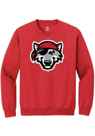 Erie Seawolves Unisex Red Primary Logo Unisex Crew Neck Sweatshirt