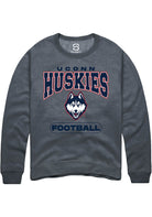 UConn Huskies Unisex Football Charcoal Crew Sweatshirt