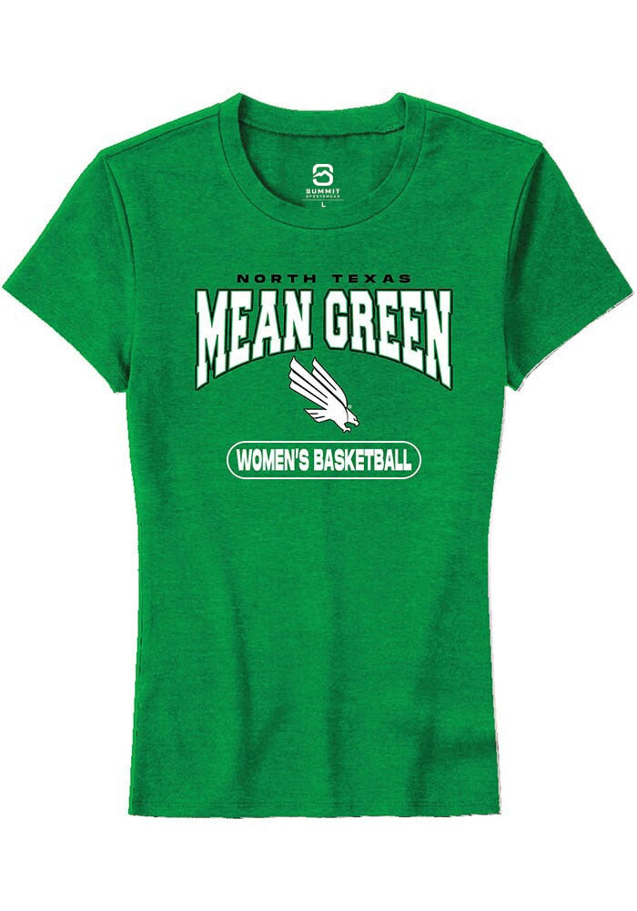 North Texas Mean Green Womens Kelly Green Women's Basketball Short Sleeve T-Shirt