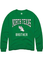 North Texas Mean Green Mens Kelly Green Brother Long Sleeve Crew Sweatshirt