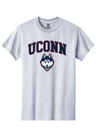 UConn Huskies Womens Arch Logo Heather Graphite Short Sleeve T-Shirt
