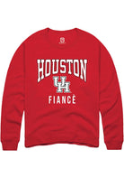 Houston Cougars Mens Red Fiance Crew Sweatshirt