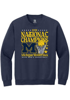 Michigan Wolverines Unisex Navy Mbb National Champs 2026 Hoop Crew Sweatshirt