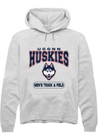UConn Huskies Unisex Mens Track & Field White Hoodie