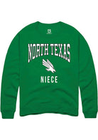 North Texas Mean Green Mens Kelly Green Niece Long Sleeve Crew Sweatshirt
