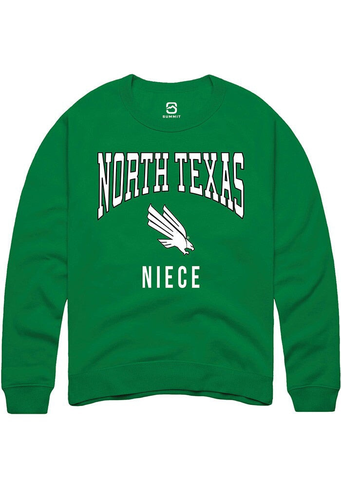 North Texas Mean Green Mens Kelly Green Niece Long Sleeve Crew Sweatshirt