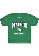 North Texas Mean Green Youth Kelly Green Women's Basketball Short Sleeve T-Shirt