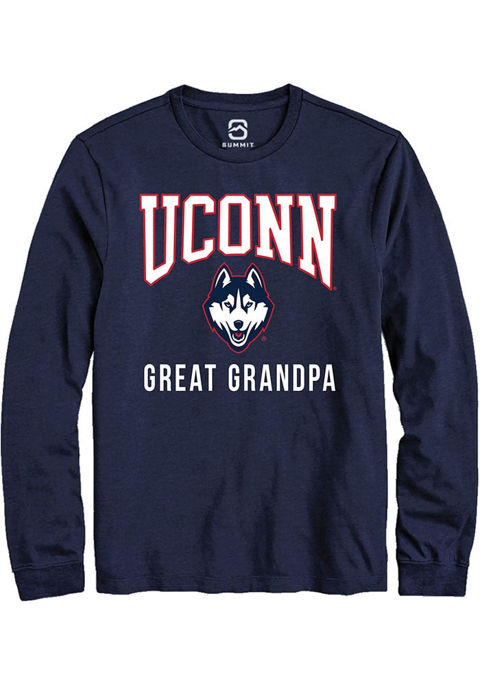 UConn Huskies Unisex Great Grandpa Navy Long Sleeve T-Shirt