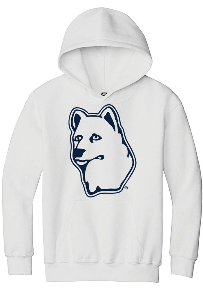 UConn Huskies Youth Alt Logo White Hoodie