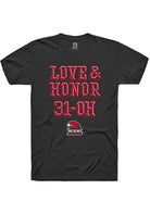 Miami Of Ohio Redhawks Unisex Black Love And Honor 31-Oh Short Sleeve T-Shirt