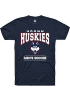 UConn Huskies Unisex Mens Soccer Navy Short Sleeve T-Shirt