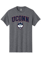 UConn Huskies Unisex Arch Logo Heather Grey Short Sleeve T-Shirt