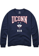 UConn Huskies Unisex Mom Navy Crew Sweatshirt