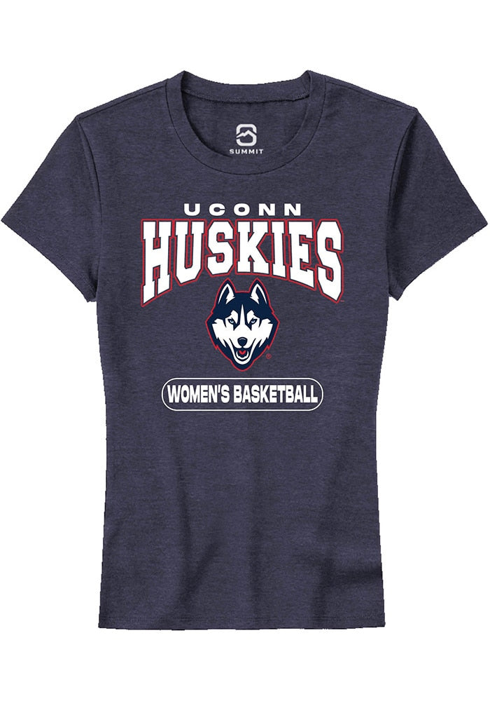 UConn Huskies Womens Womens Basketball Heather Navy Short Sleeve T-Shirt