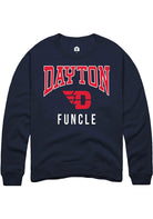 Dayton Flyers Mens Navy Blue Funcle Long Sleeve Crew Sweatshirt