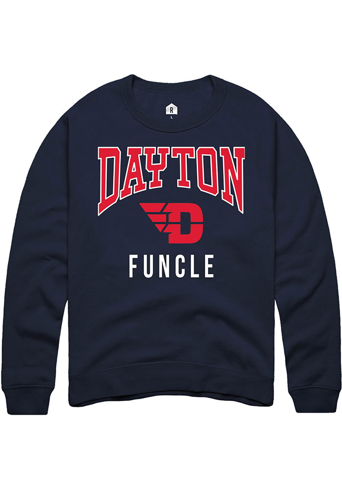 Dayton Flyers Mens Navy Blue Funcle Long Sleeve Crew Sweatshirt