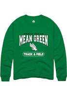 North Texas Mean Green Mens Kelly Green Track & Field Long Sleeve Crew Sweatshirt