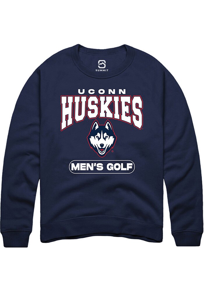 UConn Huskies Unisex Mens Golf Navy Crew Sweatshirt