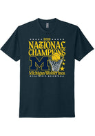 Michigan Wolverines Unisex Navy Heather Mbb National Champs 2026 Hoop Short Sleeve T-Shirt