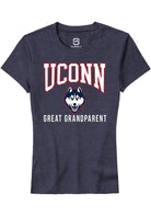 UConn Huskies Womens Great Grandparent Heather Navy Short Sleeve T-Shirt