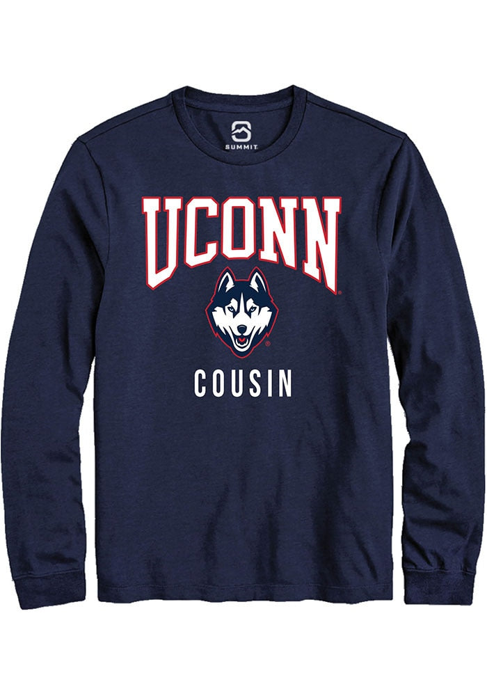 UConn Huskies Unisex Cousin Navy Long Sleeve T-Shirt