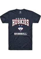 UConn Huskies Unisex Baseball Heather Navy Short Sleeve T-Shirt