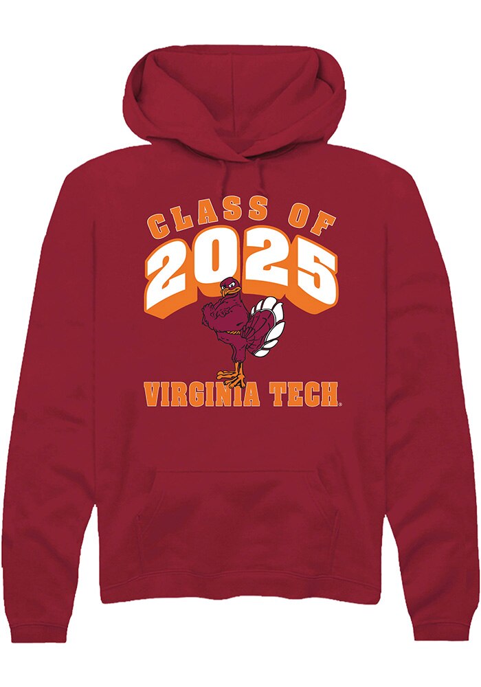 Virginia Tech Hokies Mens Maroon Class of 2025 Long Sleeve Hoodie