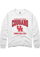 Houston Cougars Mens White Women's Track & Field Long Sleeve Crew Sweatshirt