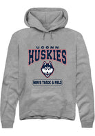 UConn Huskies Unisex Mens Track & Field Heather Graphite Hoodie