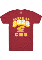 Central Michigan Chippewas Maroon Class of 2028 Short Sleeve T-Shirt