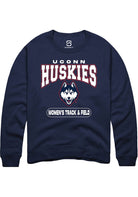 UConn Huskies Unisex Womens Track and Field Navy Crew Sweatshirt