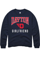 Dayton Flyers Mens Navy Blue Girlfriend Long Sleeve Crew Sweatshirt